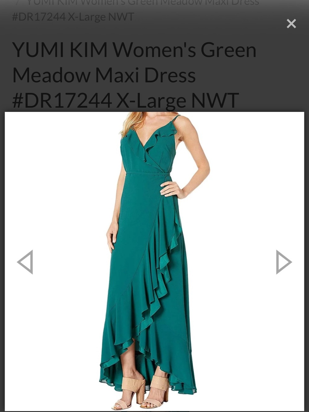 Yumi Kim emerald Ruffle-Trim Maxi Dress